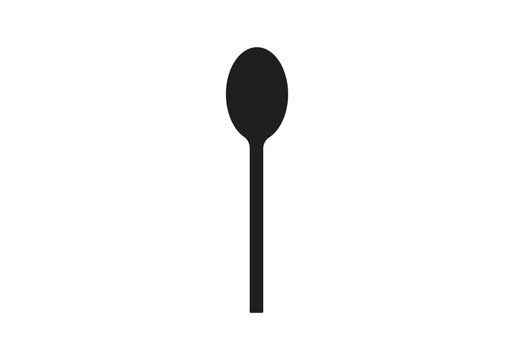 Single spoon vector silhouette on white background. Spoon icon sign illustration design.