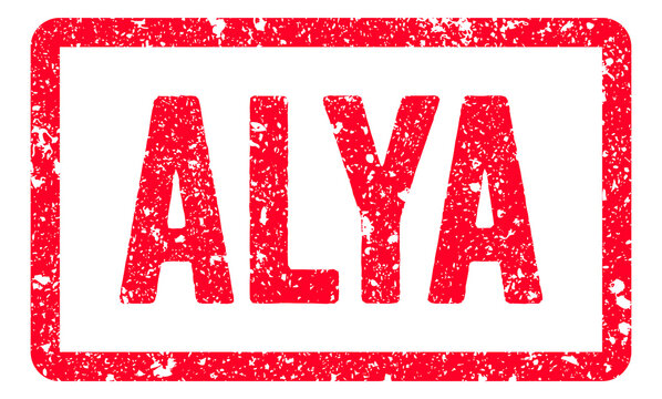 Alya Stamp Transparent Seal, Red Grunge Alya Word Rubber Stamp Seal