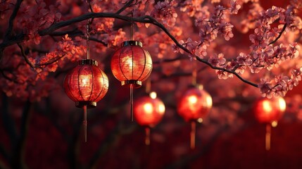 Chinese New Year Lantern. traditional Chinese background showcasing detailed elements