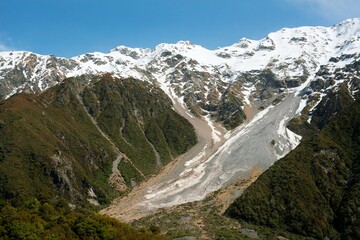 Alpine Erosion and Avalanche Landscape, Rugged Mountain Terrain