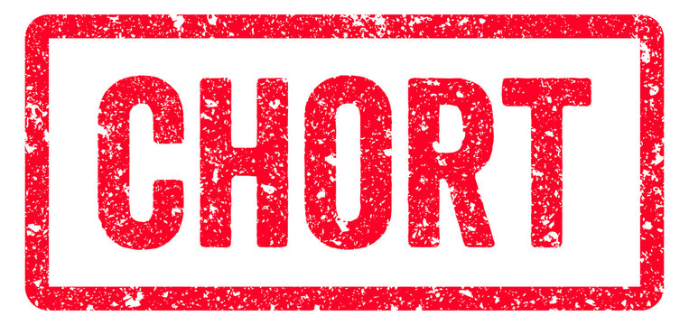 Chort Stamp Transparent Seal, Red Grunge Chort Word Rubber Stamp Seal
