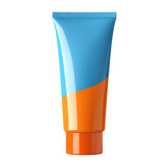 Blue and Orange Tube on Transparent Background