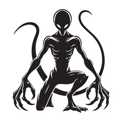alien silhouette vector illustration