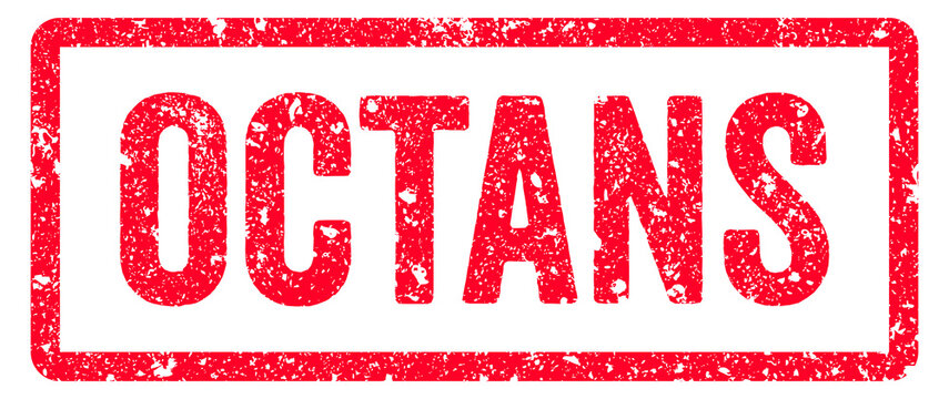 Octans Stamp Transparent Seal, Red Grunge Octans Word Rubber Stamp Seal
