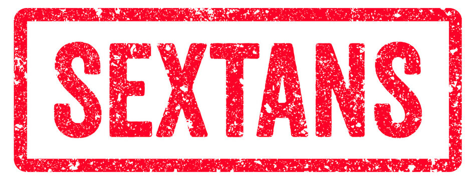 Sextans Stamp Transparent Seal, Red Grunge Sextans Word Rubber Stamp Seal
