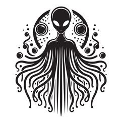 alien silhouette vector illustration