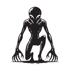 alien silhouette vector illustration