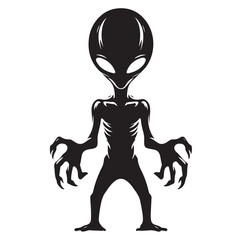 alien silhouette vector illustration