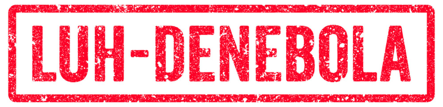 Luh-Denebola Stamp Transparent Seal, Red Grunge Luh-Denebola Word Rubber Stamp Seal