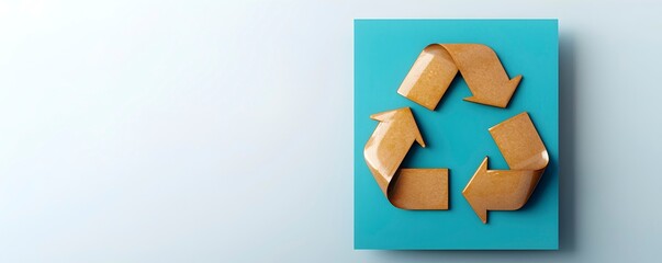 Recycle Symbol on Blue Background