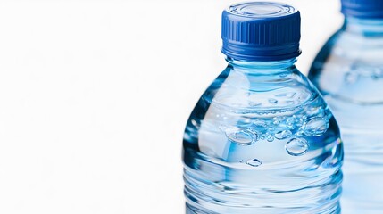 Close-Up of Bottled Water with Bubbles