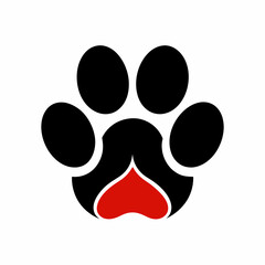 Minimalistic Dog Paw Print Logo - Clean and Bold Vector Design