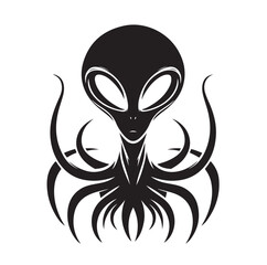 alien silhouette vector illustration