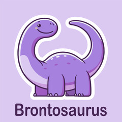 Brontosaurus Flat cute dino cartoon vector Illustration 2.eps