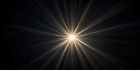 Obraz premium Minimalist Digital Artwork with Dramatic Light Beams Converging on Textured Ground in Dark Background