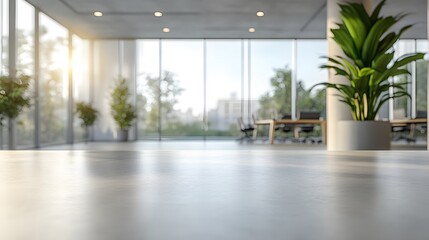  Blur focus of White open space office interior can be used as background 