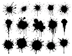 set of ink splashes