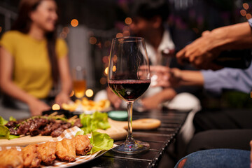 couple having dinner in restaurant