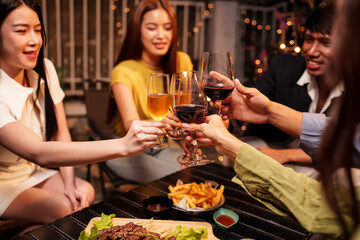 group of people in restaurant