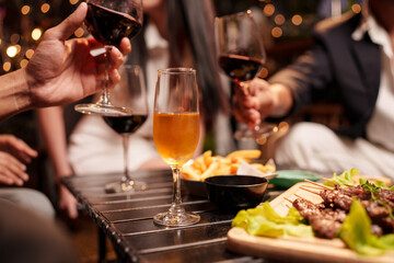 couple celebrating with champagne