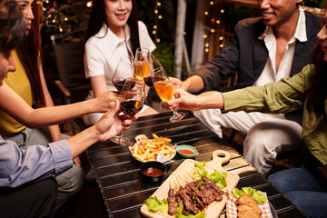 group of friends at party