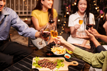 couple celebrating with champagne