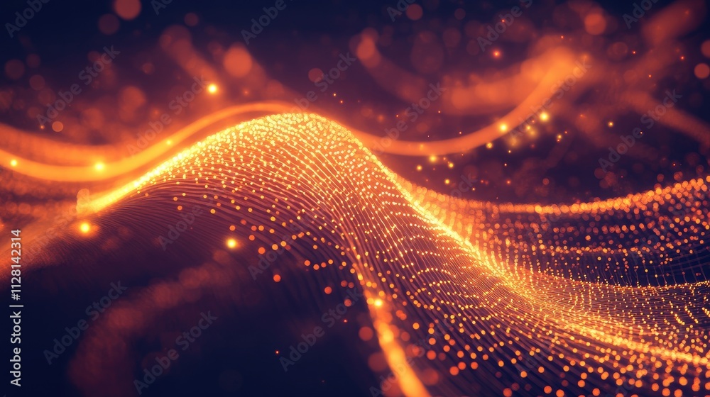 Poster a striking orange digital fingerprint design, illustrating digital identity and secure technology wi