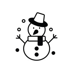 Snowman icon isolated on a white background. Vector illustration.