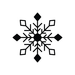 Snowflake icon isolated on a white background. Vector illustration.
