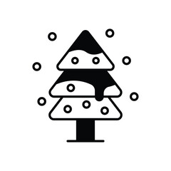 Christmas Tree icon isolated on a white background. Vector illustration.
