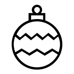 Obraz premium Bauble Icon, Christmas Ball Decoration Single Icon in Outline Style