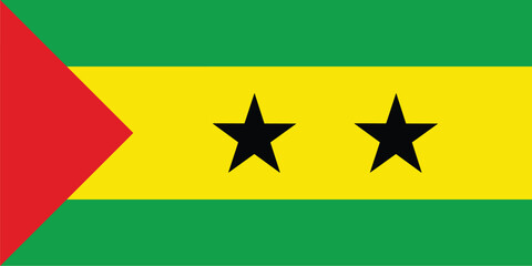 Nationall flag of Sao Tome And Principe. Vector illustration
