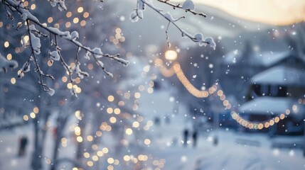 Hushed movements amidst the snowy ski resort backdrop