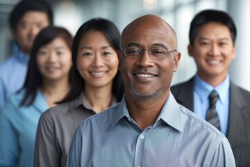 Portrait of a diverse group of business people smiling at the camera