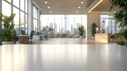 Fototapeta premium Blur focus of White open space office interior can be used as background 