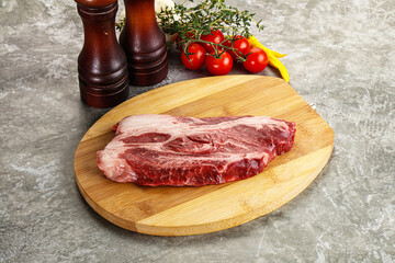 Raw beef chuck roll steak