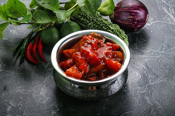 Chinese cuisine - chicken in sweet and sour sauce