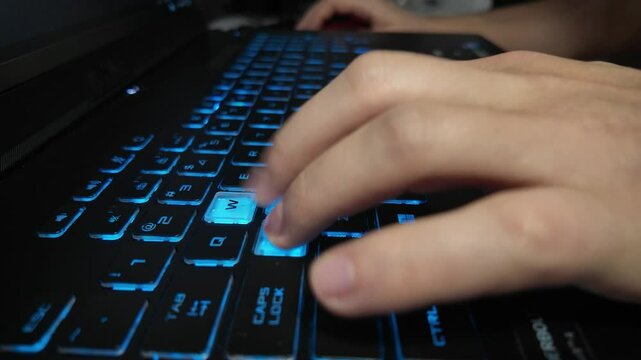 Slow-motion keyboard pressing as in gaming WASD keys pressed