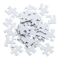 White Puzzle Pieces on Transparent Background