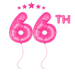 66 Anniversary Pink Balloon