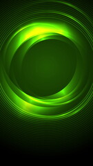 Shiny green glowing neon circle abstract concept background