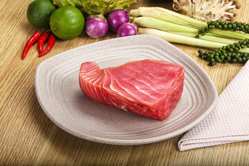 Raw fresh tuna steak for grill