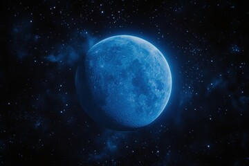 Obraz premium Blue Moon in a Starry Night Sky
