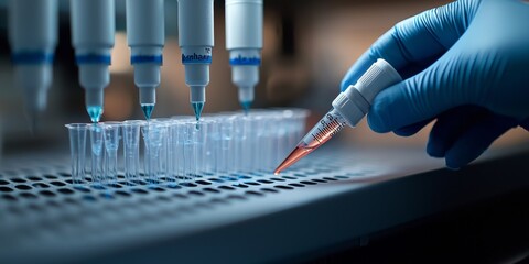 Lab Technician Preparing DNA Samples Next Generation Sequencing