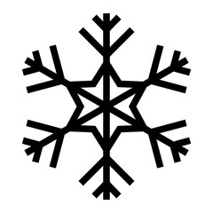Snowflake Icon, Winter Snow Christmas Single Icon in Outline Style. Editable Stroke
