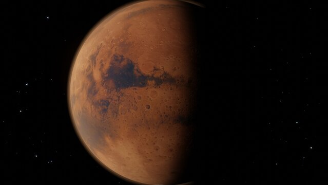 Beautiful Planet Mars floating in space 4K - Powered by Adobe