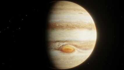 Beautiful Planet Jupiter floating in space 4K 