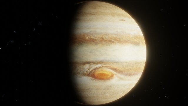 Beautiful Planet Jupiter floating in space 4K