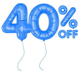 40 Percent Blue Balloon Discount Offer