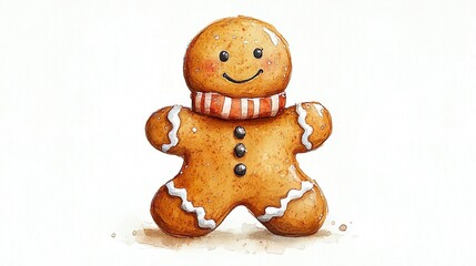 Festive Gingerbread Man with Frosting Decoration